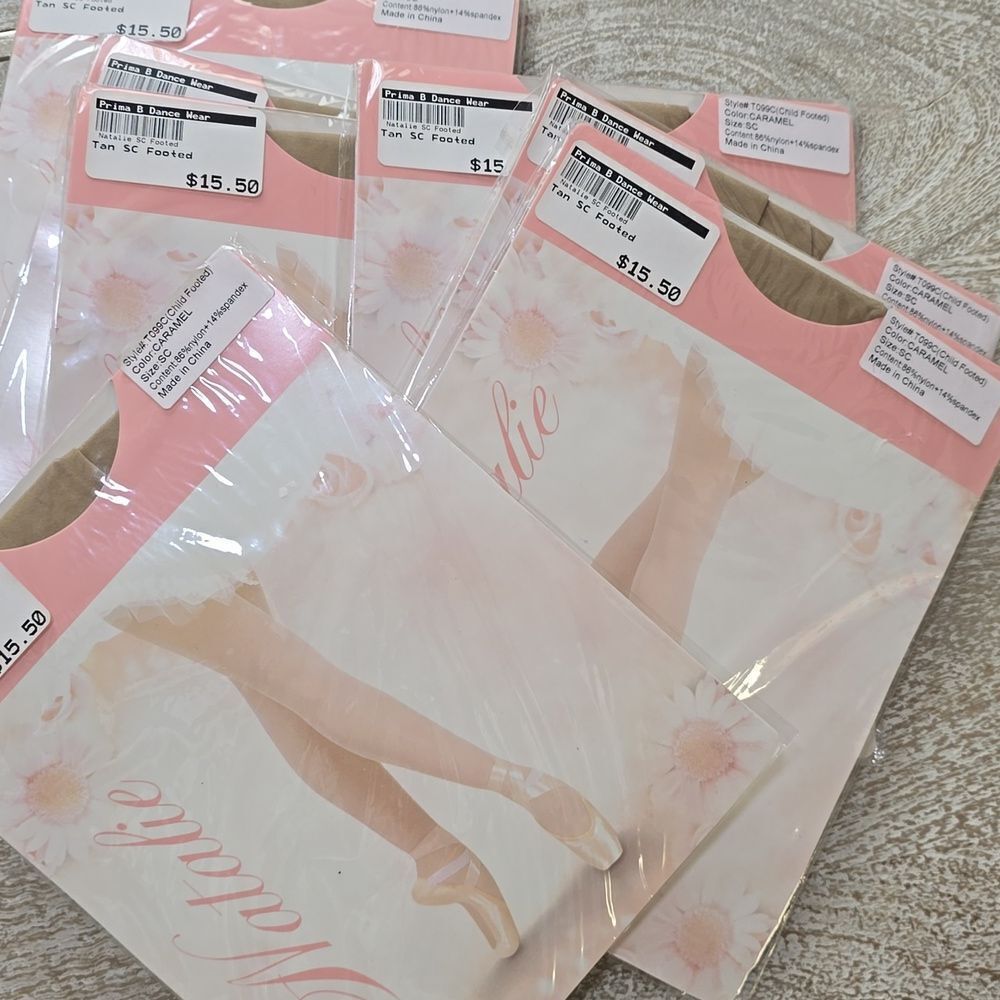 Natalie Kids Footed Ballet Dance Tights - Picture 2 of 9